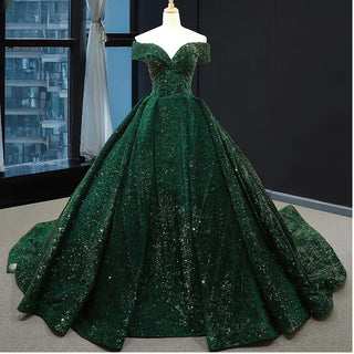 Dubai Green Sequined Sweetheart Luxury Wedding Dresses 2024