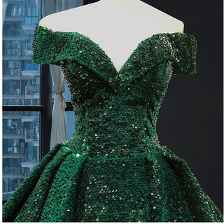 Dubai Green Sequined Sweetheart Luxury Wedding Dresses 2024