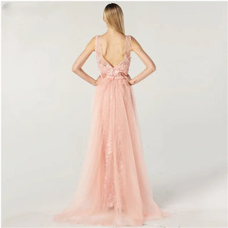 Ships in 1 to 3 Days - Pink Mermaid Dubai Evening Dresses 2024 - Sleeveless with Handmade Flowers and Pearls Embellishments