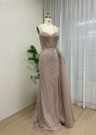 Luxury Mermaid High Split Evening Dress - Exclusive Spaghetti Straps Prom Gown with Side Train for Women’s Formal Parties