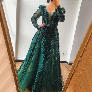 Arabic Navy Blue Luxury Dubai Evening Dress: Ideal for Women's Wedding Guest Party and Formal Gowns in Burgundy and Emerald Green