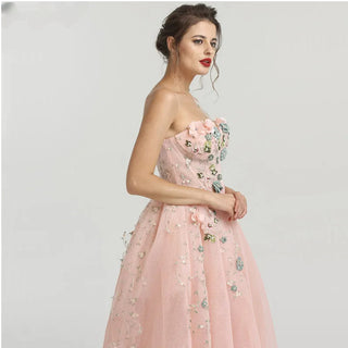 Ships in 1 to 3 Days - One-Shoulder Fashion Sexy Evening Dress 2024 with Flowers, Pearls, and Sleeveless Design