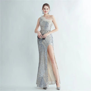 One-Shoulder Sequin Trumpet Mermaid Prom Dress