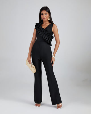 Ships in 1 to 3 Days - Sleeveless Ruffle Detail Jumpsuit