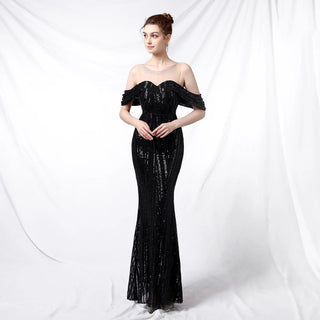 Sequin O-Neck Mermaid Prom Dress - Long Evening Gown