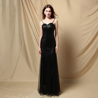 Floor-Length Sweetheart Prom Dress with Sequins - Sexy Wedding Car Model Exhibition Dress