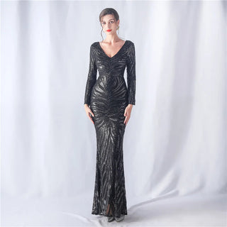 V-Neck Sequin Mermaid Prom Dress - New Arrivals Evening Gown