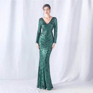 V-Neck Sequin Mermaid Prom Dress - New Arrivals Evening Gown