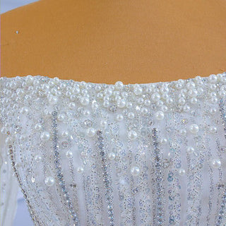 Elegant Crystals Heavy Beaded Strapless Mermaid Wedding Dress