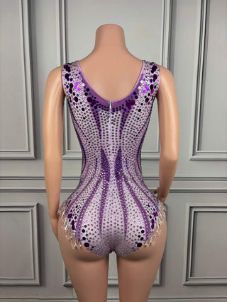 Dazzling Sequin Embellished Bodysuit with Intricate Patterns