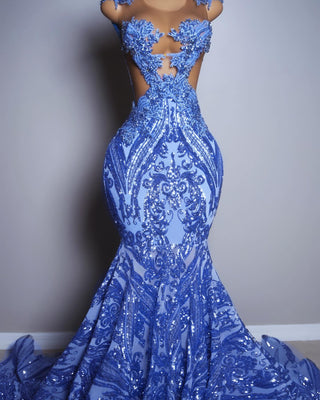 Stunning Illusion Mermaid Gown with Ornate Sequin Embellishments