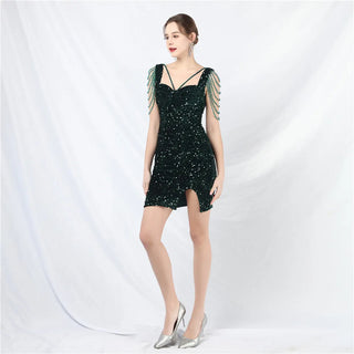 Stunning Mini Sequin Mermaid Prom Dress with Beading - Sparkling Evening Attire