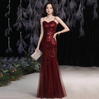 Elegant Sweetheart Floor-Length Sequin Prom Dress for Women