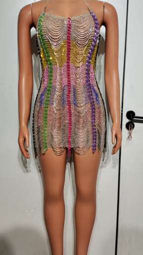 Vibrant Multicolor Sequin Mini Dress with Spaghetti Straps