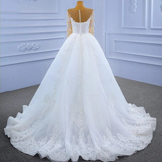 White Elegant Detachable Train Bridal Gown Mermaid Wedding Dress