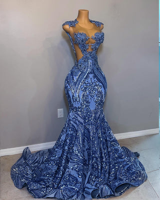 Stunning Illusion Mermaid Gown with Ornate Sequin Embellishments