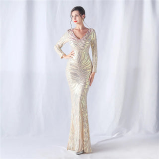 V-Neck Sequin Mermaid Prom Dress - New Arrivals Evening Gown