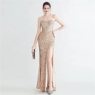 Floor-Length Sequin Mermaid Prom Dress with Split