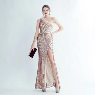 One-Shoulder Sequin Trumpet Mermaid Prom Dress