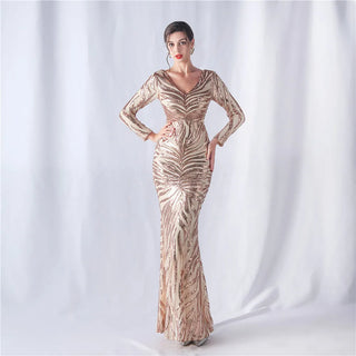 V-Neck Sequin Mermaid Prom Dress - New Arrivals Evening Gown