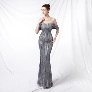 Sequin O-Neck Mermaid Prom Dress - Long Evening Gown