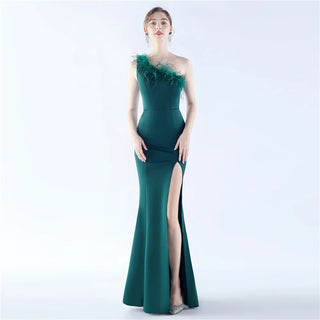 Elegant Boat Neck Floor-Length Satin Prom Dress