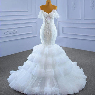 Luxury Mermaid Sleeveless Sweetheart Lace-Up Wedding Dress