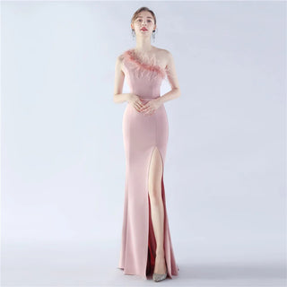 Elegant Boat Neck Floor-Length Satin Prom Dress