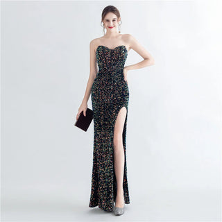 Floor-Length Sequin Mermaid Prom Dress with Split