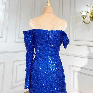 Royal Blue Elegance: 2024 Luxury Mermaid Evening Gown with Beading, High Split, and Elegance - Perfect for Women's Parties