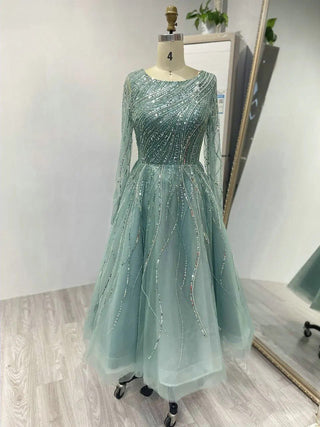 Ships in 1 to 3 Days - Stunning One-Shoulder Evening Dress - Beaded Feathers Mermaid Gown with High Split for Special Events and Weddings