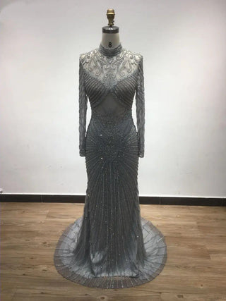 Ships in 1 to 3 Days - Emerald Elegance: Dubai's Luxury Heavy Beaded Evening Dresses for Women's Weddings, Muslim Arabic Events, and Champagne Formal Gowns (2024)