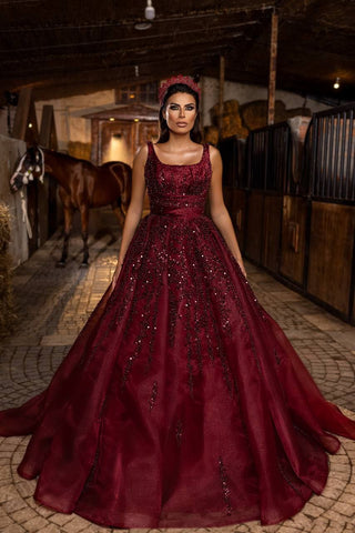 Imperial Elegance Evening Gown with Sparkling Accents