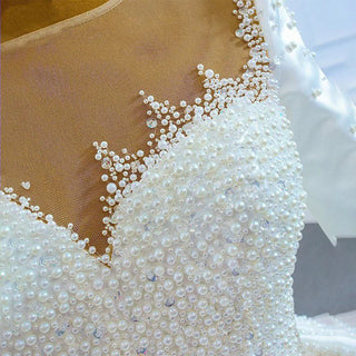 Luxury High Quality Pearl Bridal Gowns Wedding Dress