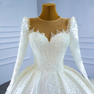 Luxury High Quality Pearl Bridal Gowns Wedding Dress