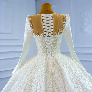 Luxury High Quality Pearl Bridal Gowns Wedding Dress