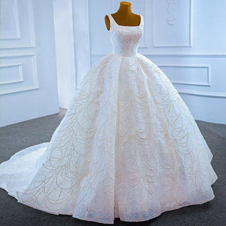 Best Sleeveless Sequin Ball Gown Luxury Applique Beaded Wedding Dresses