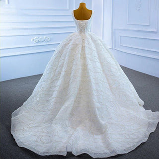 Best Sleeveless Sequin Ball Gown Luxury Applique Beaded Wedding Dresses