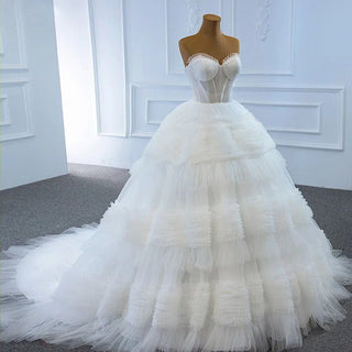 Sexy Off-Shoulder Plus Size Ruched Wedding Gown Bridal Dress