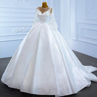 White Wedding Gowns Dress Bridal Long Sleeve Hot Sale Dresses For Woman