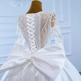 White Wedding Gowns Dress Bridal Long Sleeve Hot Sale Dresses For Woman