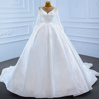 White Wedding Gowns Dress Bridal Long Sleeve Hot Sale Dresses For Woman