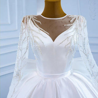 White Wedding Gowns Dress Bridal Long Sleeve Hot Sale Dresses For Woman