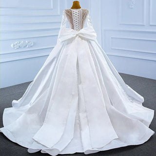 White Wedding Gowns Dress Bridal Long Sleeve Hot Sale Dresses For Woman