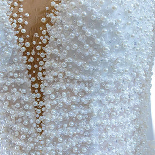 Luxury Shoulder Beaded Sequin Bridal Gown Wedding Dress