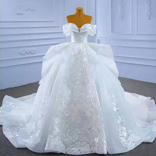 Elegant Hot Sale Sweetheart Lace-Up White Embroidery Wedding Dress