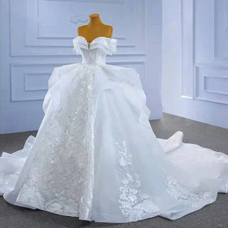 Elegant Hot Sale Sweetheart Lace-Up White Embroidery Wedding Dress