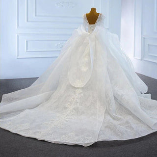 Traditional Long Sleeve Puffy Ball Gown Wedding Dress