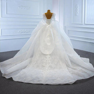 Traditional Long Sleeve Puffy Ball Gown Wedding Dress