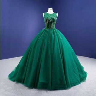 Sheer Elegance: Green Lace-Up Evening Dress for Women with a Stunning Sheer Back